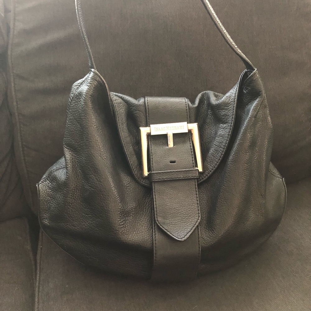 Black Leather Isaac Mizrahi Purse
